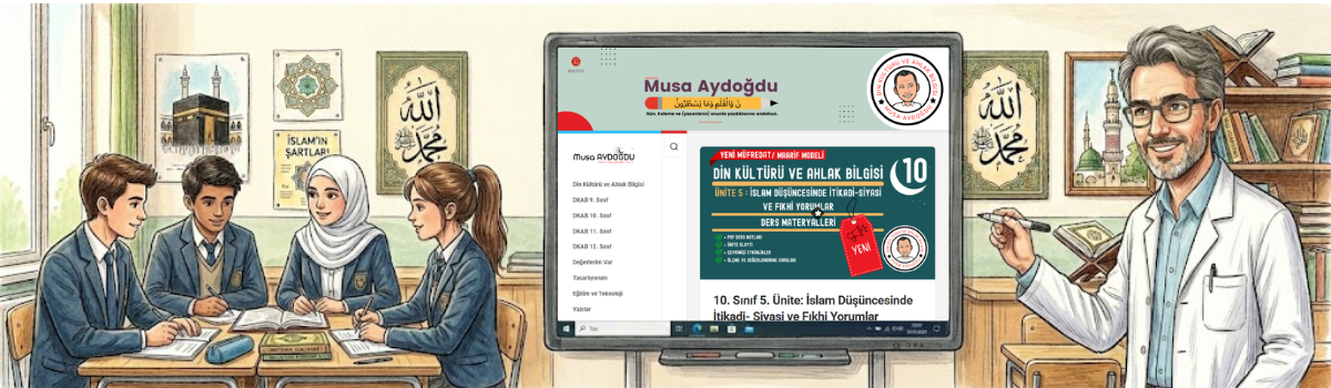 Musa AYDOĞDU | Din Kültürü ve Ahlak Bilgisi 9, 10, 11,12. Sınıf | DKAB Lise